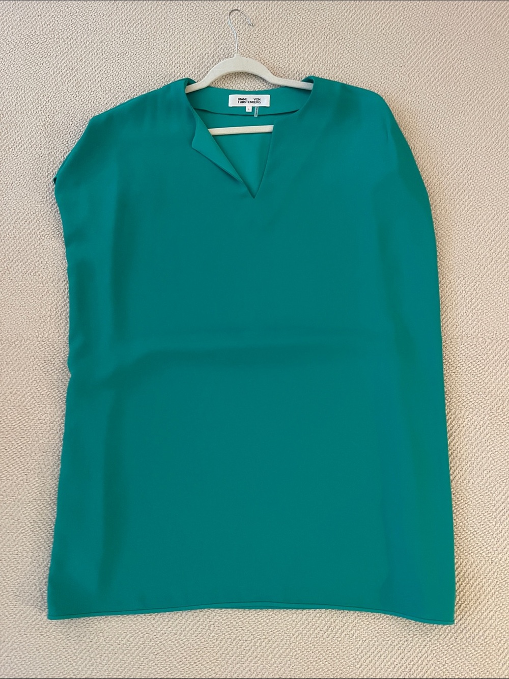 Diane Von Furstenberg Teal Sleeveless Mini Dress